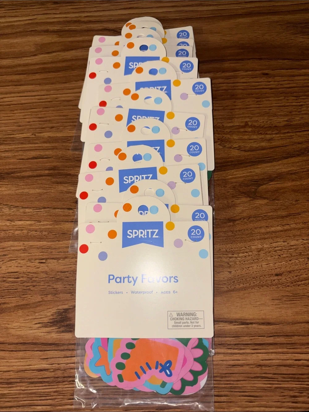 10 packs SPRITZ Multicolor Party Favors Stickers - Pack of 20